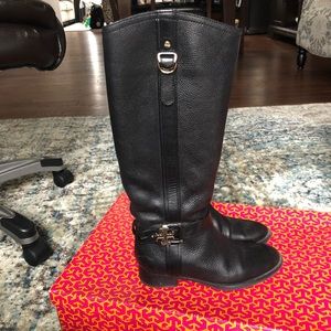 Tory Burch Elina Riding Boot, Black 7.5